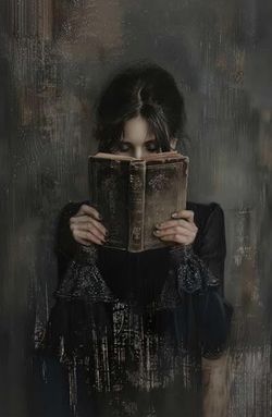 Haitunone Victorian Feminine Reading Wall Art Dark Academia Moody Books Poster Antique Oil Painting Canvas Prints for Book Lover Gifts Bedroom Gallery