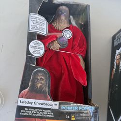 New Disney Parks Star Wars Life Day Chewbacca Power Force Talking Action Figure