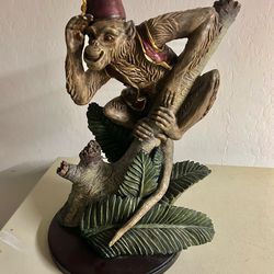 Whimsical Cast Resin Monkey Figurine