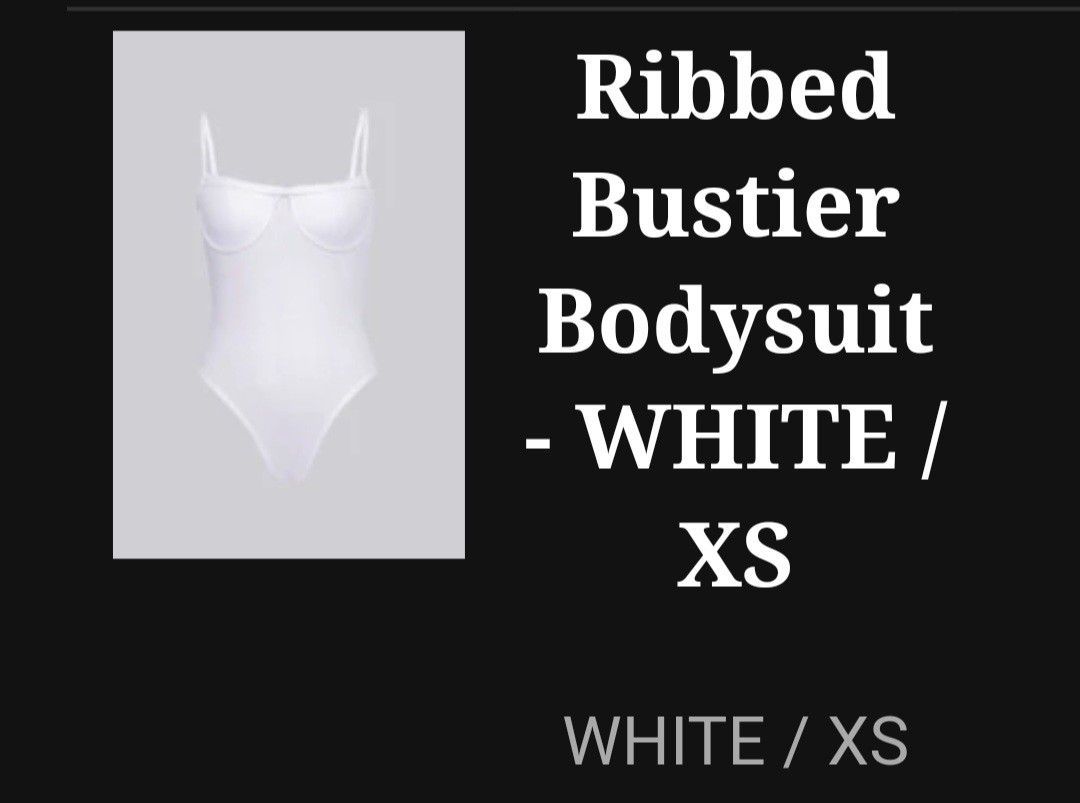 White Ribbed Bodysuit - XS