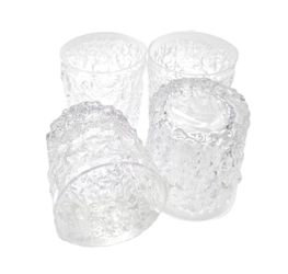 Mid-Century Whitefriars Glacier Whiskey Rocks Glass Crystal Set