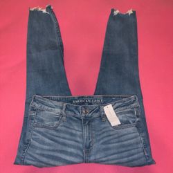 American Eagle Distressed Cutoff Skinny Jeans