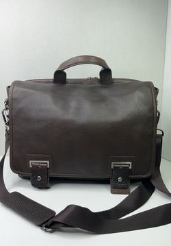 Banana Republic brown leather messenger bag.