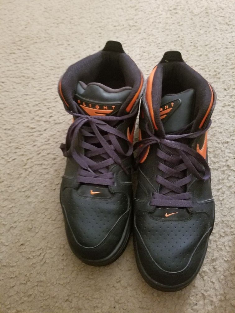 Orange nike flights size 13 mens