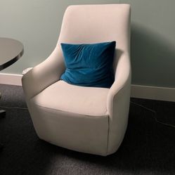 Two White Swivel Chairs 