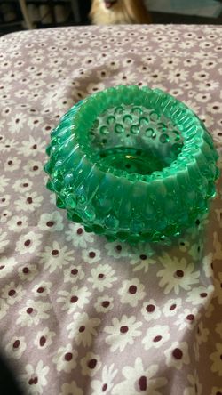 Fenton Aquamarine Glass Candleholder