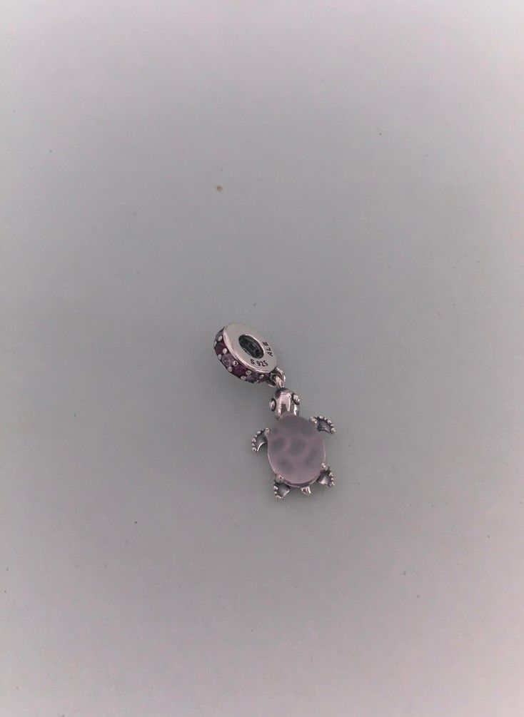 Pandora Murano Glass Pink Sea Turtle Dangle Charm