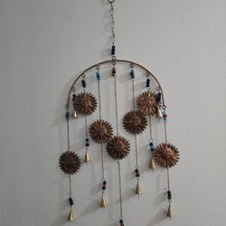 Handmade Metal Sun Wind Chime: Bohemian Home Decor
