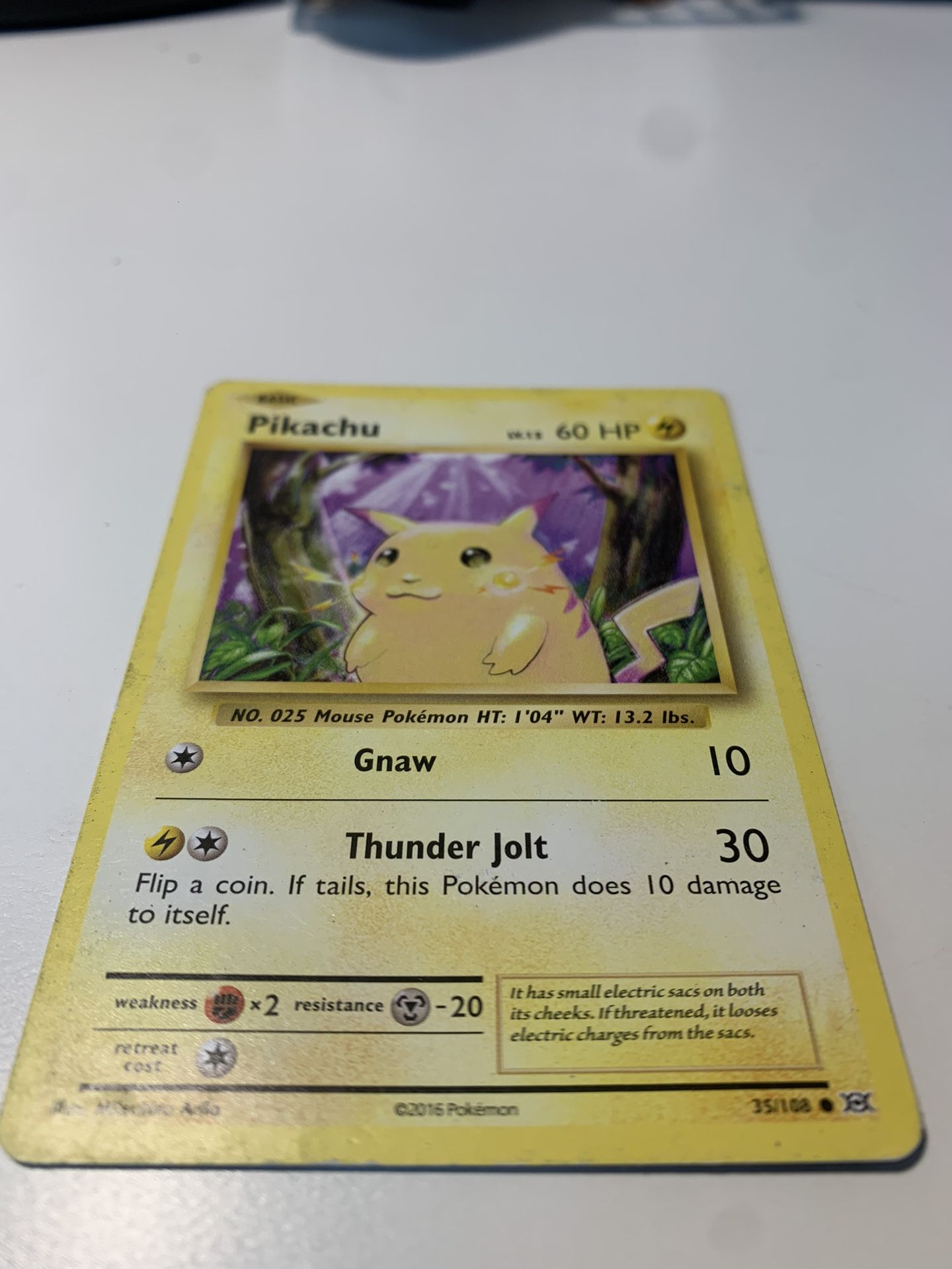 2016 Pikachu, Lvl 12 Base Card