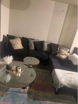L shape sectional and tables