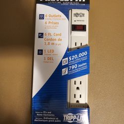 Tripp Lite 6-Outlet Surge Protector, 6 ft. Cord