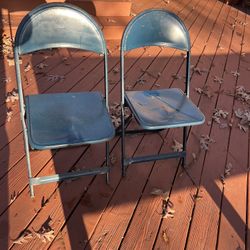 Pair Of Vintage Metal Folding Chairs