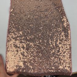 5 Sparkly Rectangle Rose Gold Table Runners 