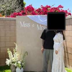 Miss To Mrs Wooden Standing Sign 6ft X 5ft For Events Wedding Bridal Shower