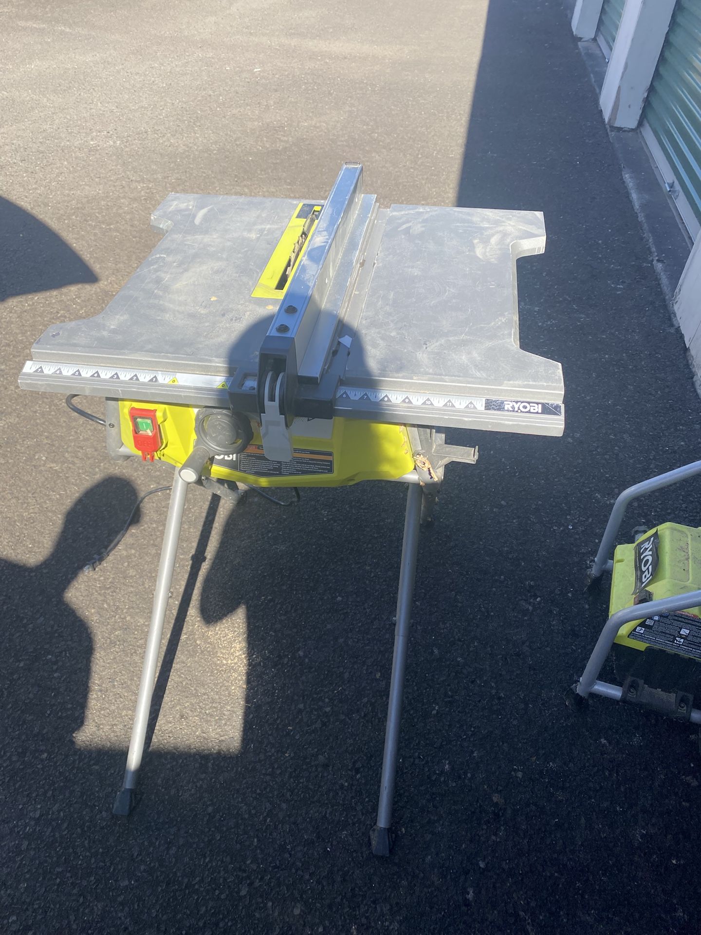 Ryobi job site table saw with stand