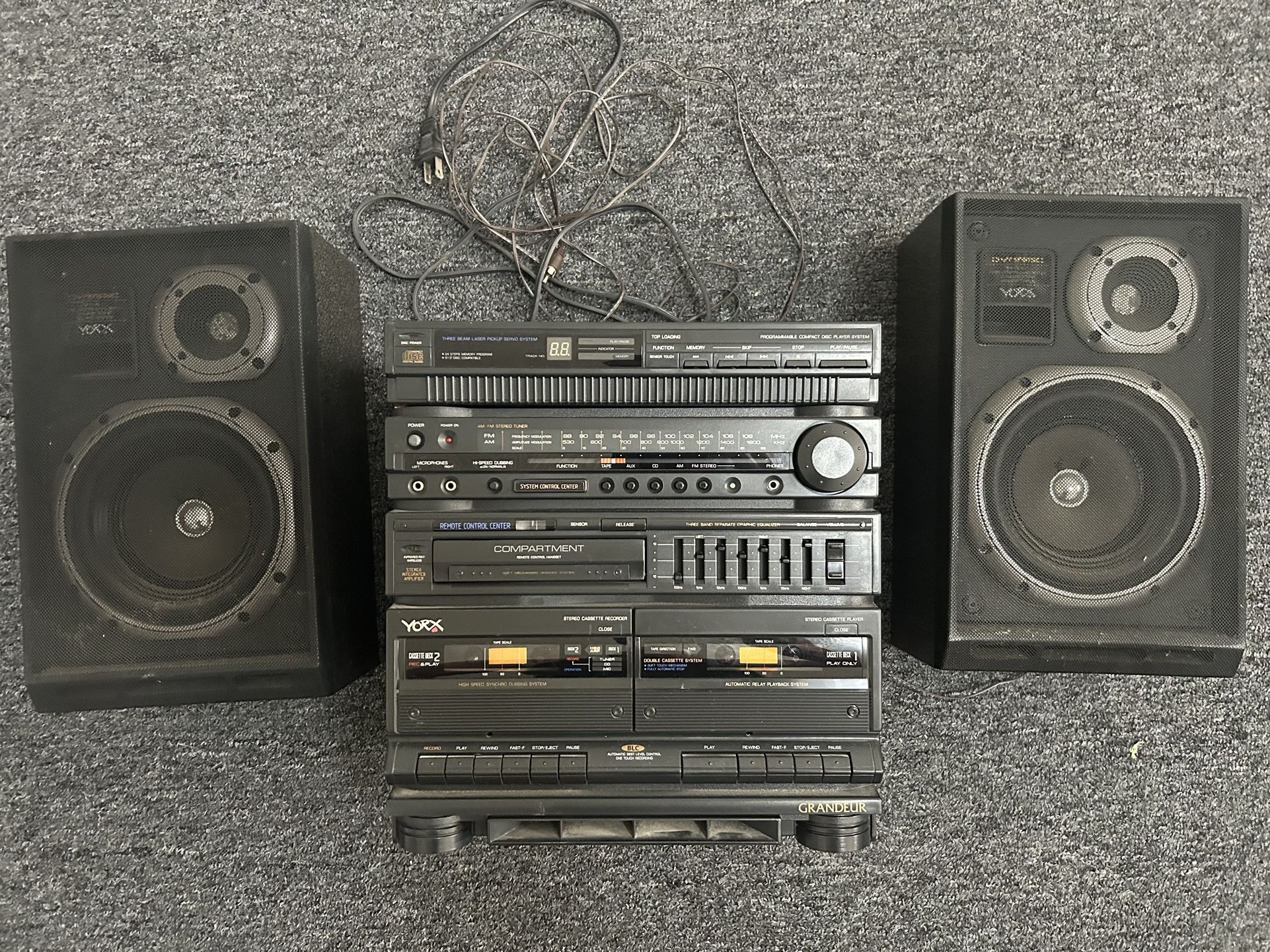 Vintage Yorx Stereo System with 2 Speakers