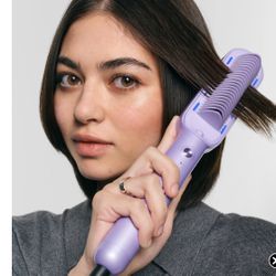 Wavytalk Ionic Hair Straightener Brush, Hair Straightening Comb with Negative Ions, Anti-Scald Ceramic Flat Iron Comb Fast Heating for Home Salon, Dua