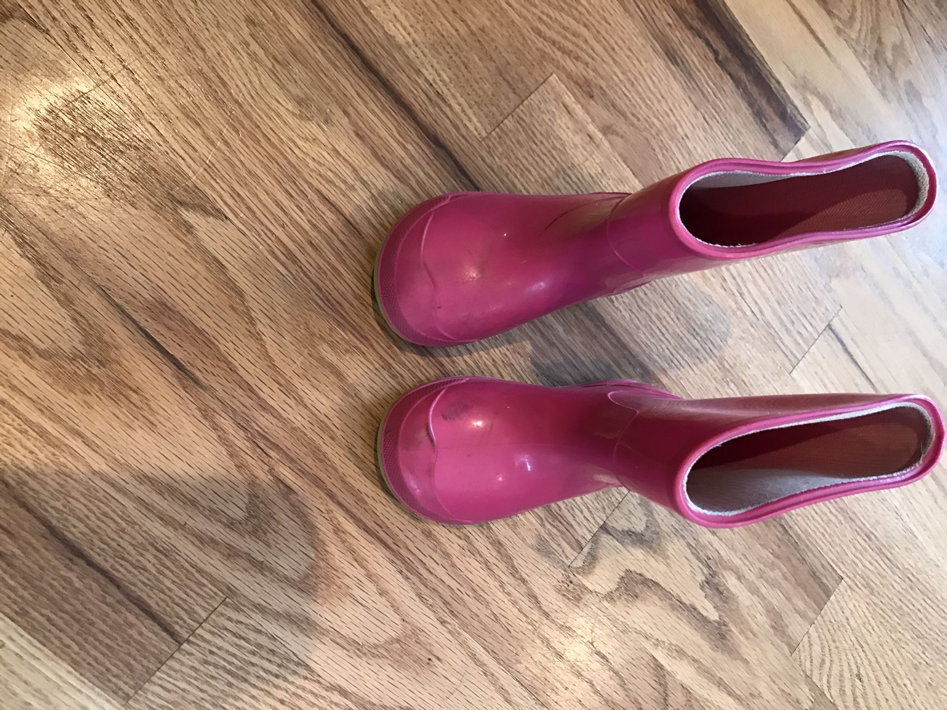 Pink girl rain boots