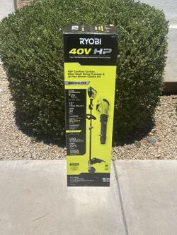 Ryobi 40V HP Brushless Cordless Leaf Blower and Weed Eater RY40960