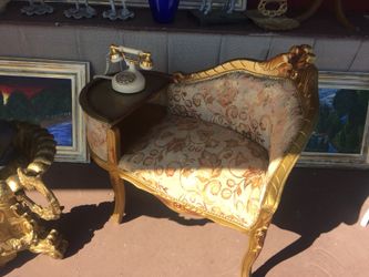 Vintage antique telephone table chair