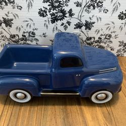 Blue ceramic Ford Truck Decor