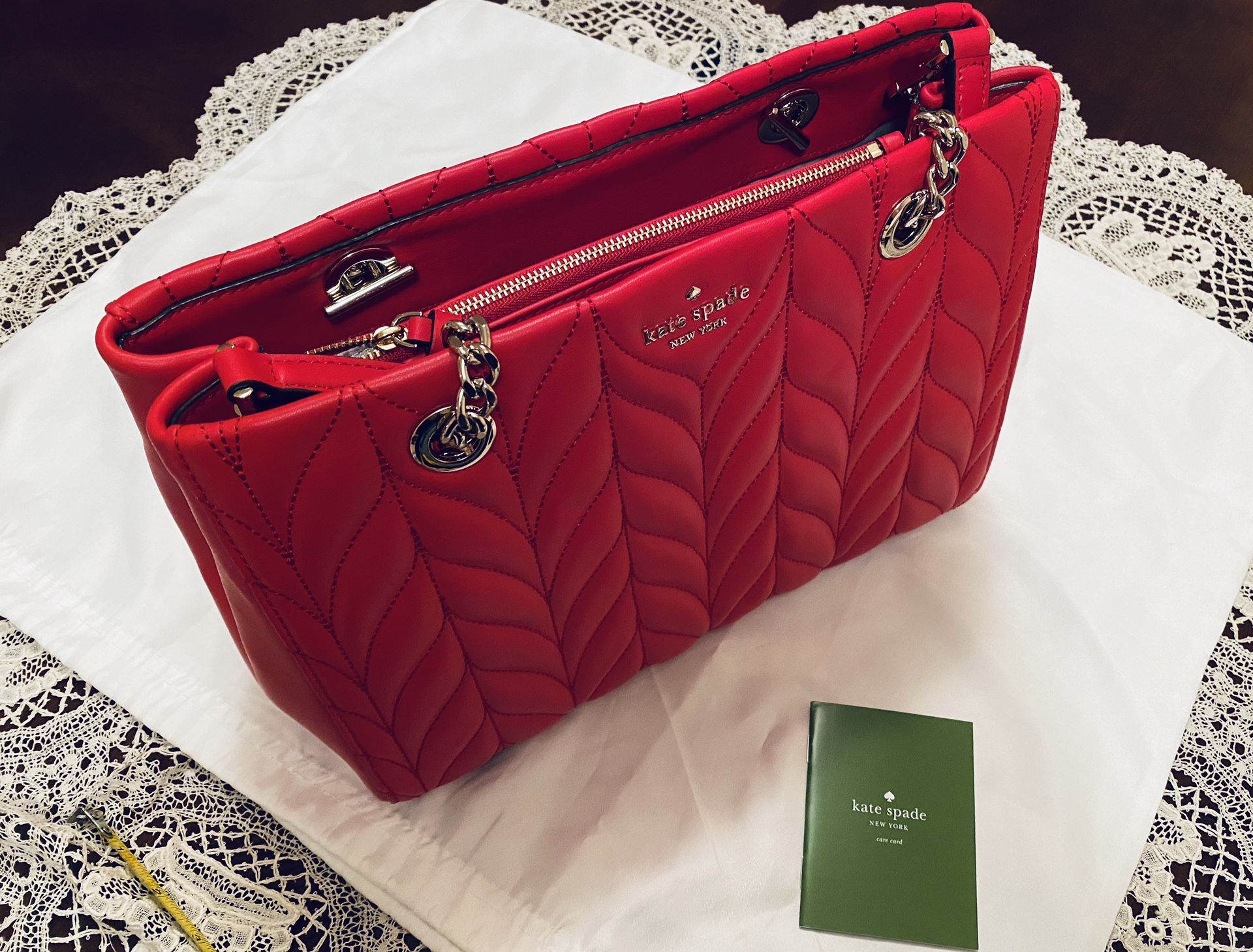 Perfect Bag for the Season!  NWT Kate Spade Brier Lane Meena Quilted Leather Bag Red