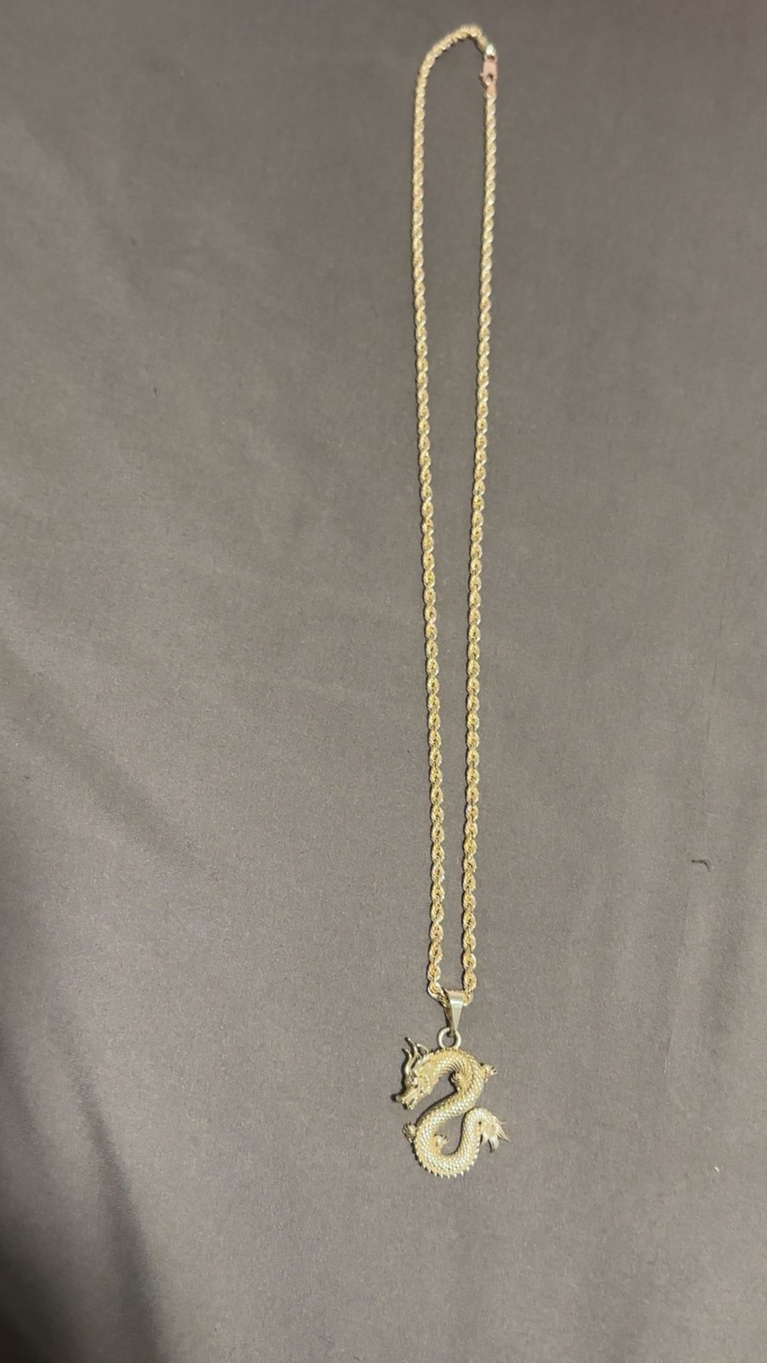 18K Rope Dragon Pendant Chain