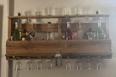 Bottle, Wine Glass And Shot Glass Holder