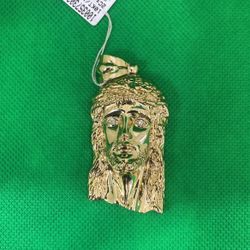 10KT Gold Jesus Face Pendant
