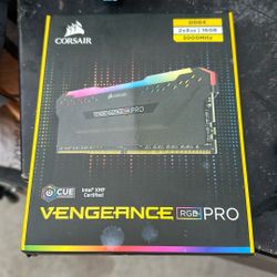 CORSAIR VENEGANCE RGB PRO 16GB (2x8GB) DDR4 3200MHz C16 1.35V Intel AMD Desktop Computer Memory – 10 Ultra-Bright RGB LEDs, Custom Performance PCB, Ti