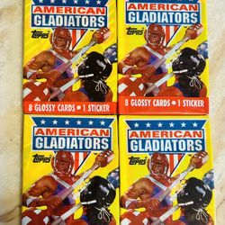 Vintage Sealed Wax Pack Card Lot 1991 Topps American Gladiators Rare Collectible