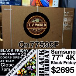 Samsung 77 Inch Oled Qn77S95F S95F 4K Tv Smart Brand New Sealed Black Friday Sale