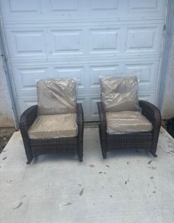 Two-piece rocking chair set patio rocking chairs outdoor patio chairs available in blue cushions also 150$