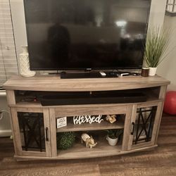 Entertainment center with LED lights great condition