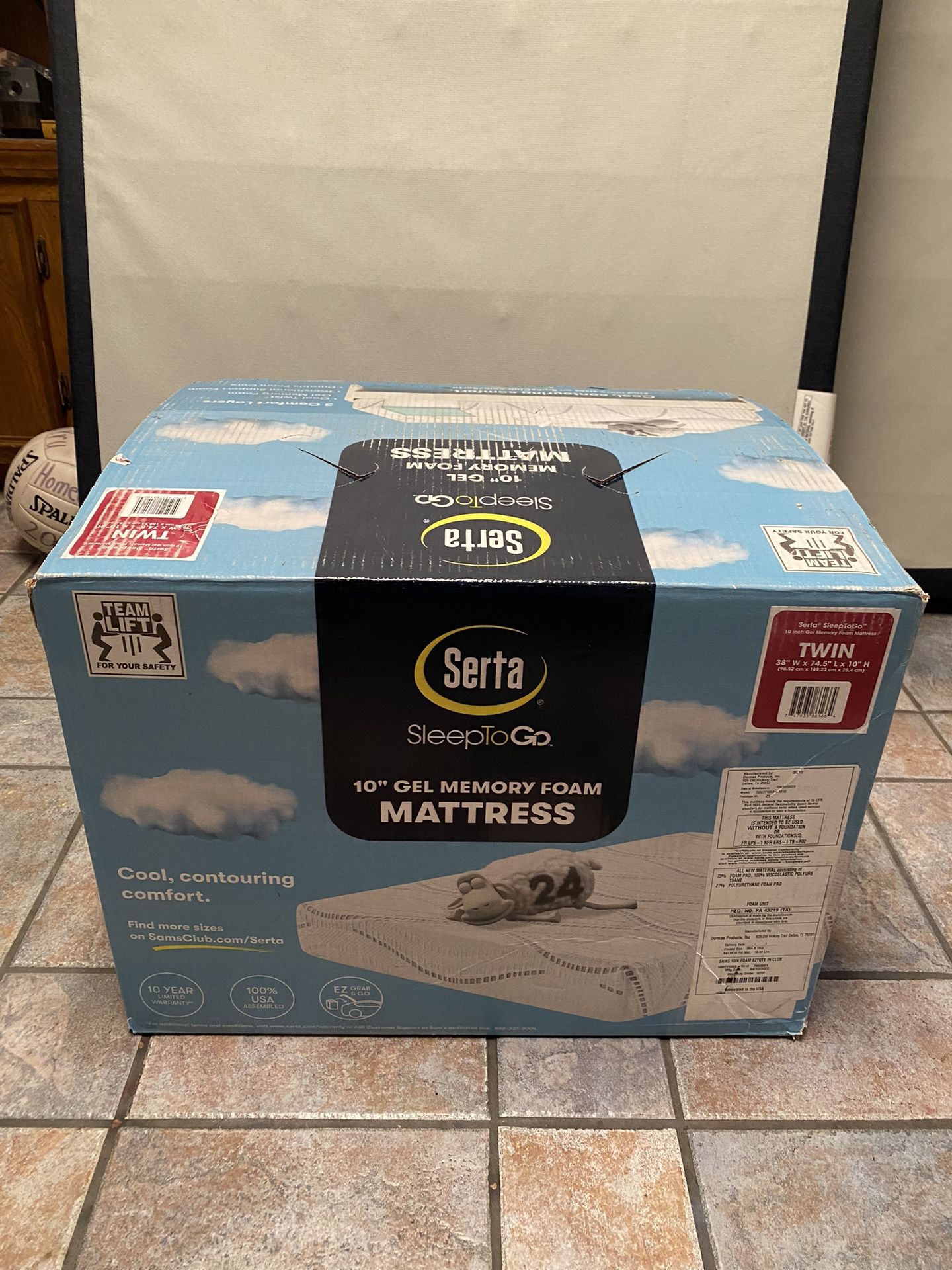 Serta SleepToGo 10" Gel Memory Foam Luxury Mattress - Twin