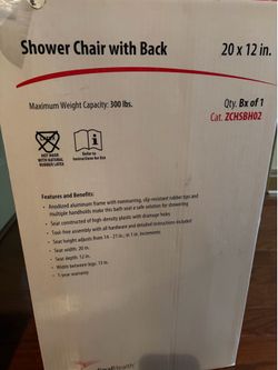 Shower chair with back