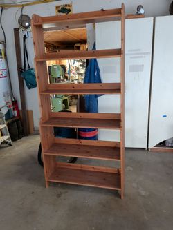Wood shelves