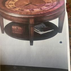 Walnut Clock Coffee Table