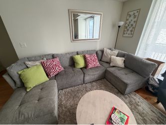 Grey sectional couch