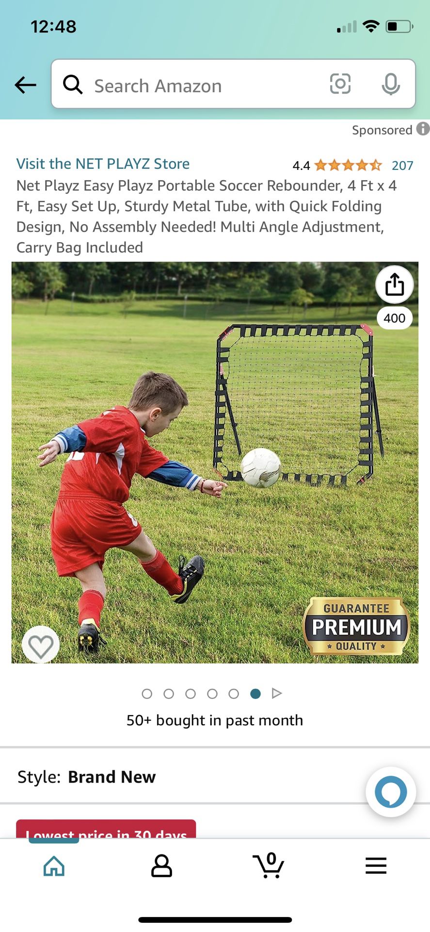 Net Playz Easy Playz Portable Soccer Rebounder, 4 Ft x 4 Ft, Easy Set Up,  Sturdy Metal Tube, with Quick Folding Design, No Assembly Needed! Multi