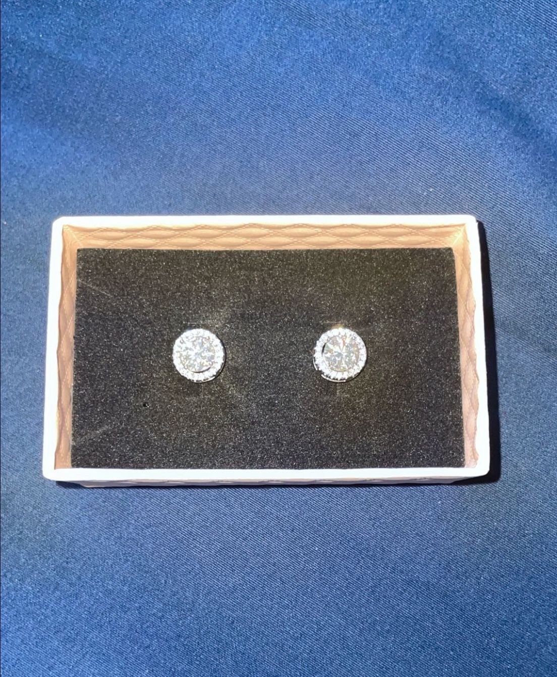 Moissanite Halo Stud Earrings