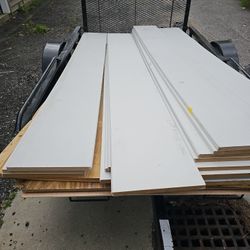 Shelving White Bullnosed Edge 8' X 12"x 3/4