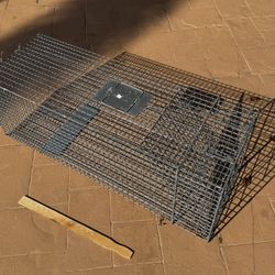 Set of SIX Steel Cage Traps.  Various sizes, from large animal to small rodents.