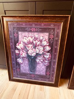This is a framed art print titled "View From Pompeii by II" by artist Pamela Gladding