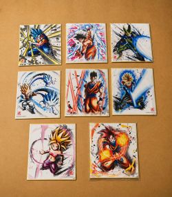 Dragon Ball Shikishi Art Boards Lot (8 pcs) Bandai Official Goku Trunks Anime Collection