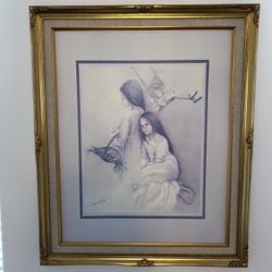 RARE Margaret Kane "Three Sisters" "Lost in Day Dreams" Print Framed 23x19”