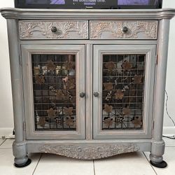 Vintage Solid Oak Bar Cabinet