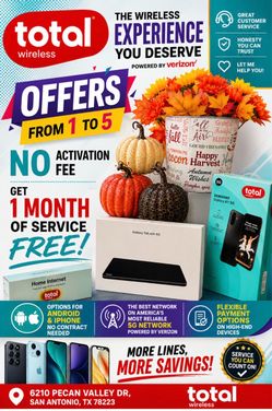 Offers September 1–5! No activation fee + get 1 month of service FREE! 📱 Android & iPhone