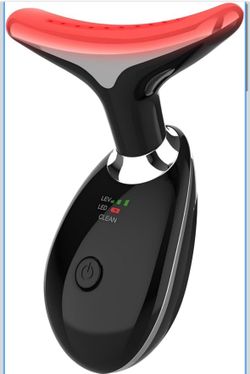 Brand New, 7-Color Facial & Neck Light Therapy Massager – Portable Beauty Tool (Black)