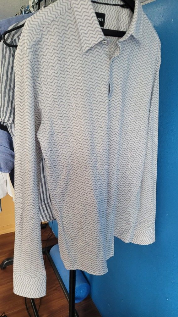 BOSS Performance Slim-Fit Dress Shirt